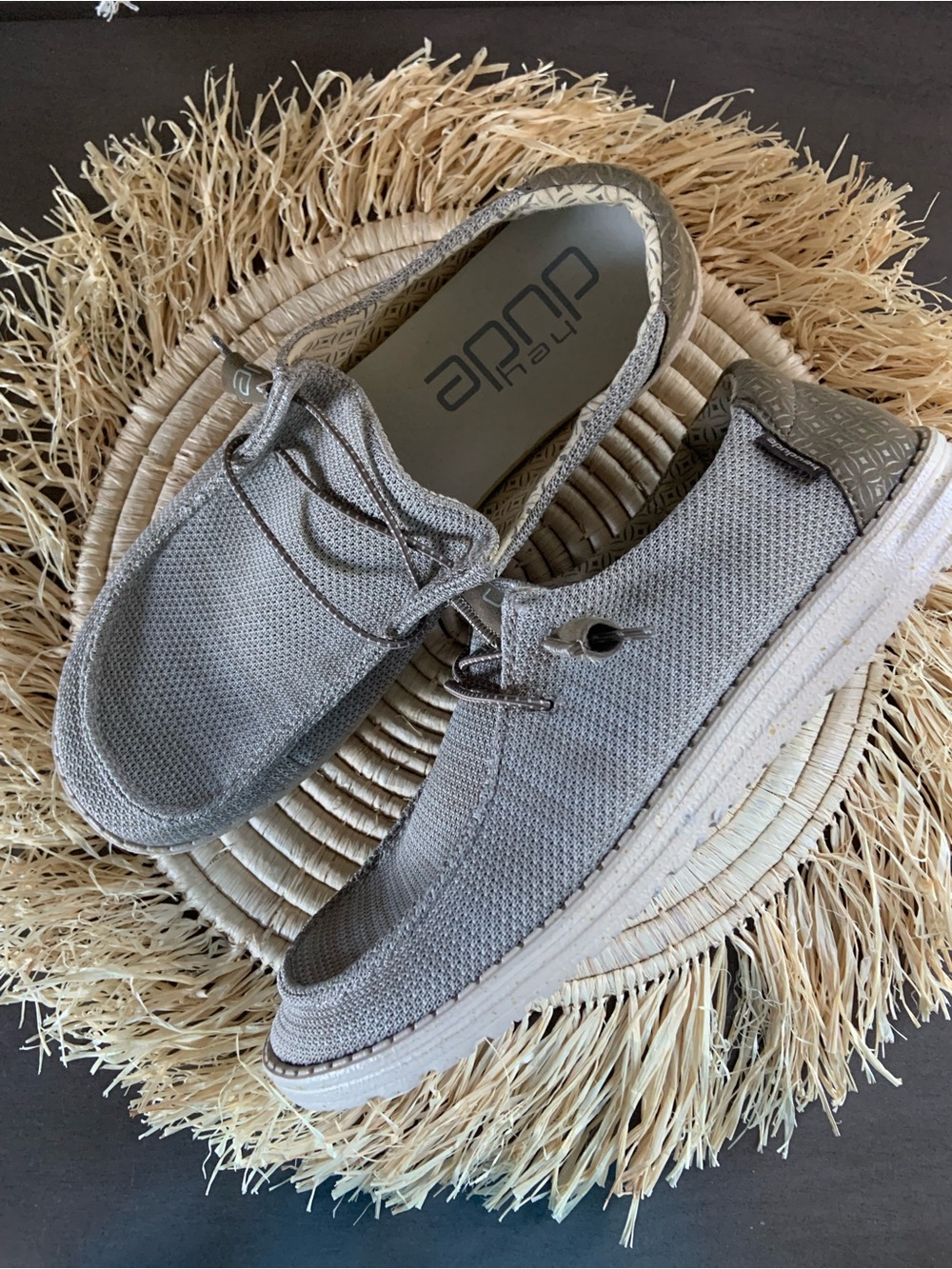 HEY DUDE Women’s Wendy Sox Slip On Shoes Sand Shell Size 11